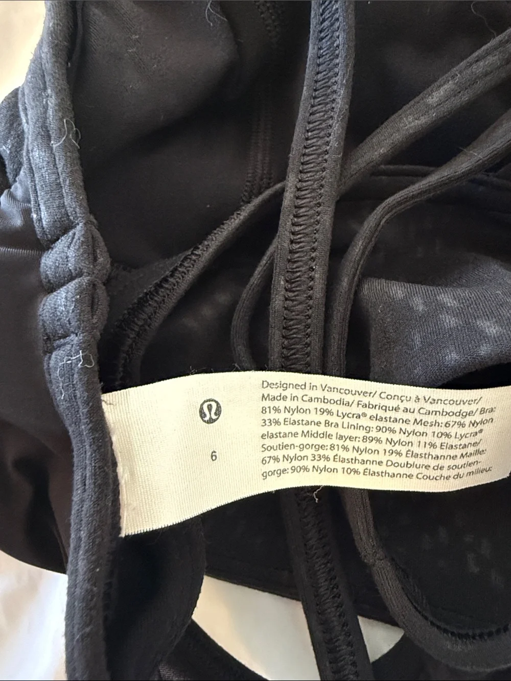 lululemon athletica Black Strappy Sports Bra with Cutout Back